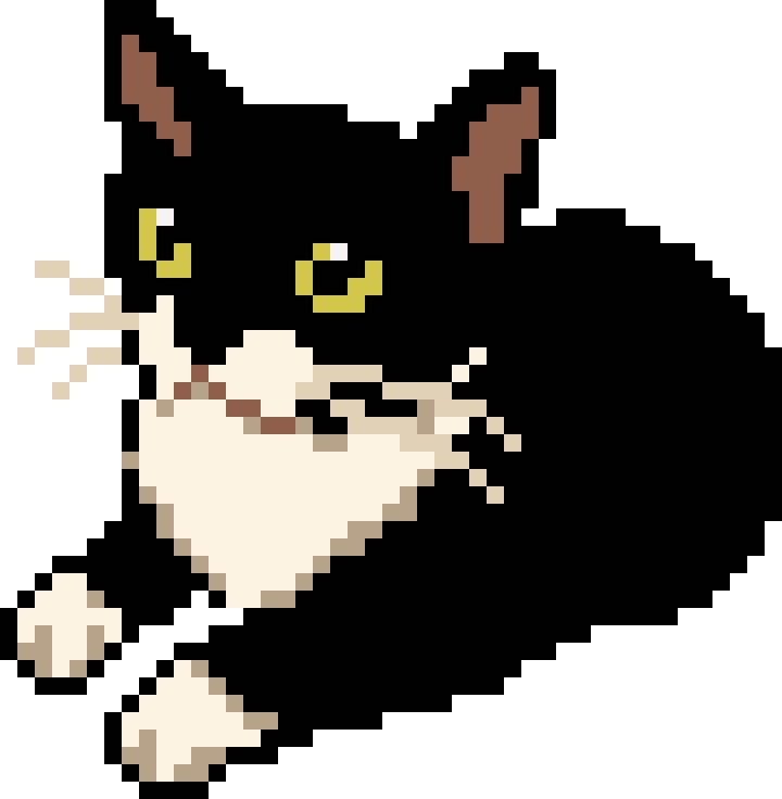 Template de pixel art Gato Sushi 45x46 para Hama Beads e Perler Beads