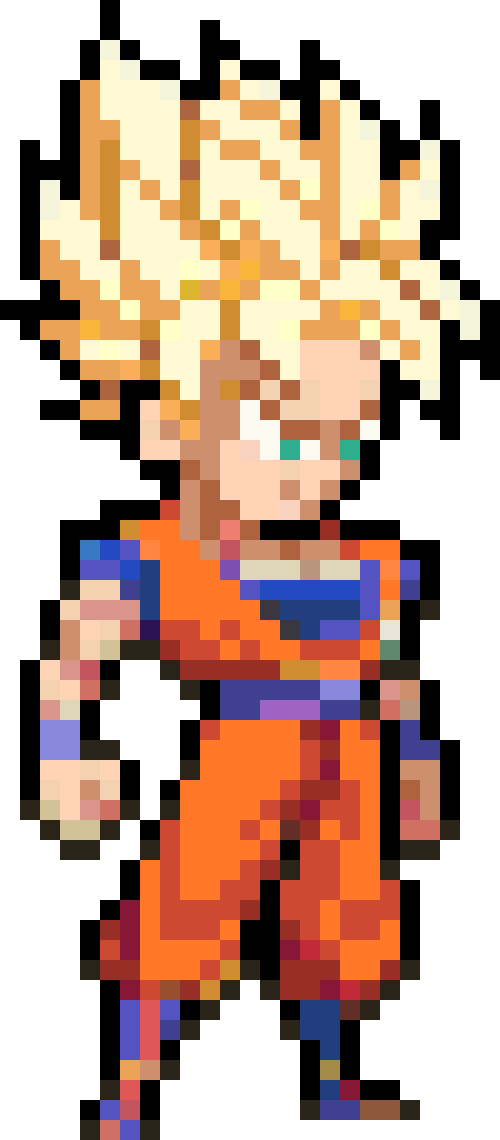 Pixel art Goku SSJ para Hama Beads